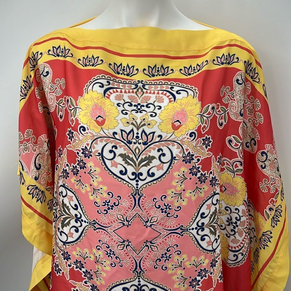 JM Collection new yellow medallion garden XXL blouse